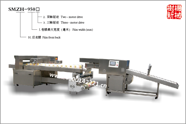 SMZH-950 Pillow packing machine(Film from back)